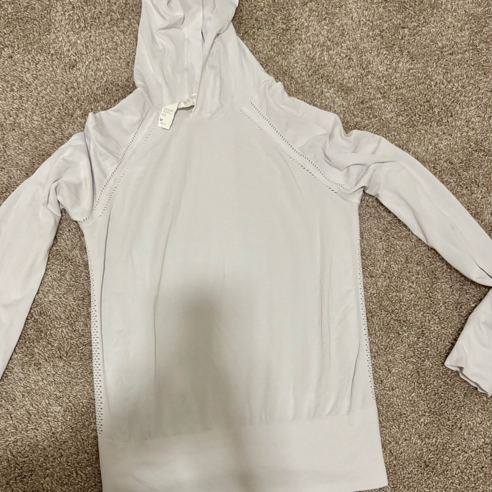 Fabletics Women's Light Gray Hoodie Top